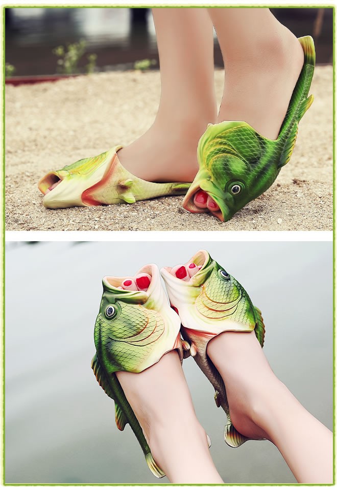 サンダル ビーサン ビッチサンダル 男女兼用 カップル お揃い 魚 リアルフィッシュ カジュアル シャワーサンダル Yuhin 面白い 魚型サンダル 送料無料 海 旅行