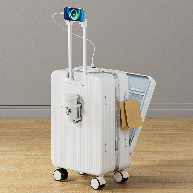 スーツケース キャリーケース 機内持ち込み 多機能スーツケース フロントオープン 前開き 超軽量 大容量 USBポート付き カップホルダー付き  海外旅行 S Mサイズ｜yuinnshop｜02