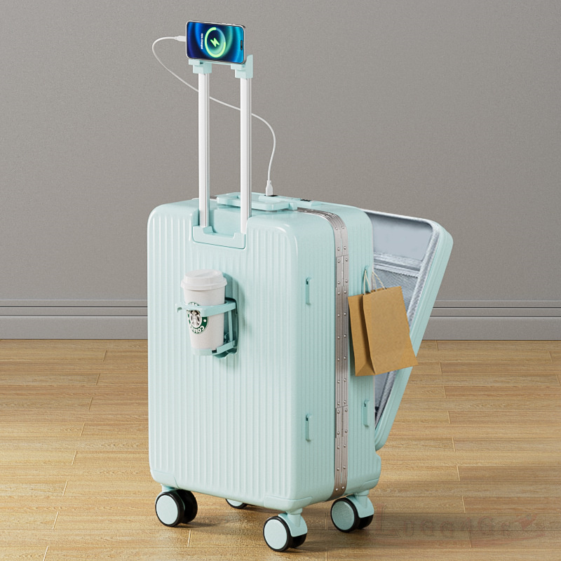 スーツケース キャリーケース 機内持ち込み 多機能スーツケース フロントオープン 前開き 超軽量 大容量 USBポート付き カップホルダー付き  海外旅行 S Mサイズ｜yuinnshop｜05