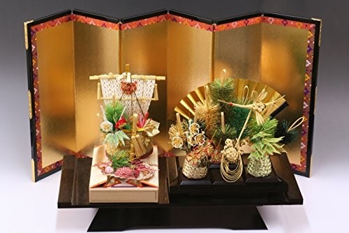 屏風 五月人形・兜飾り・節句人形用ディスプレイ・結納 金屏風・15号(金彩