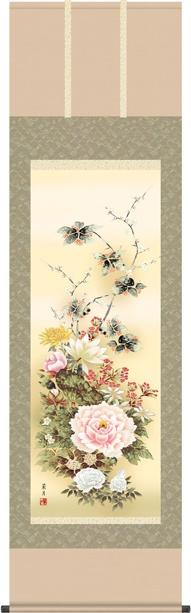 菊の花掛け軸でーす^_^ おすすめ】 菊の花掛け軸でーす^_^ 絵画 - 絵画
