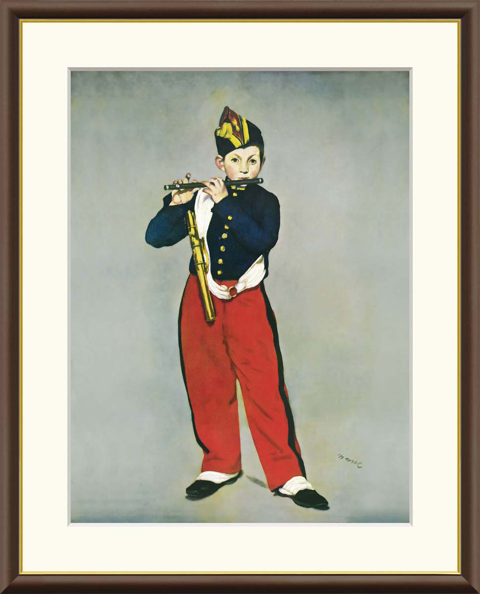 マネ 笛を吹く少年 （F6サイズ）（紐・フック付） 約縦52×横42cm