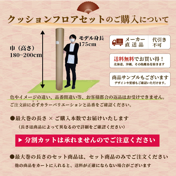 クッションフロアのセット商品の購入についてお知らせ