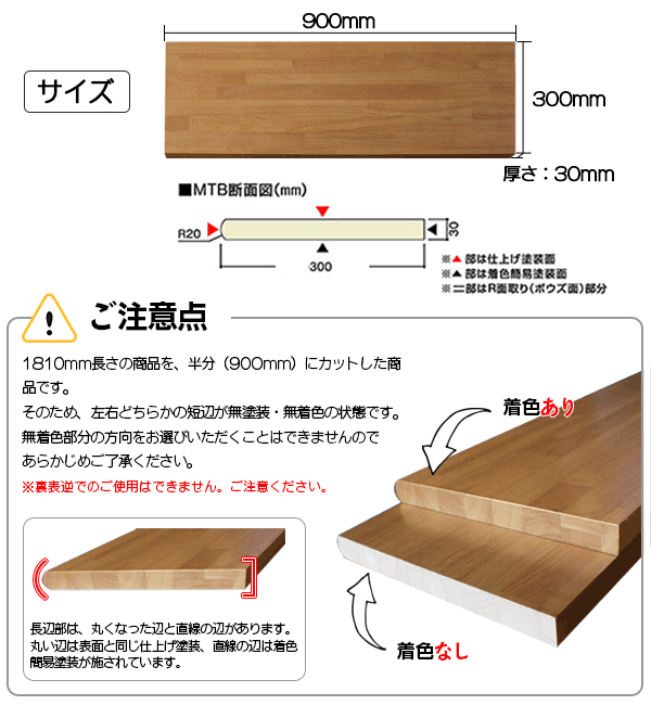 集成材カウンター アウトレット ハウスキット 造作カウンター 30×300×900ｍｍ ムク集成材 ウレタン塗装仕上げ カインドチェリー  MTB1830GKC-HALF 7Kg : mtb1830gkc-half : 床材本舗ヤフーショップ - 通販 - Yahoo!ショッピング