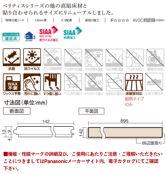 パナソニック 直貼用 お取り寄せ ベリティスフロアーW 直貼り