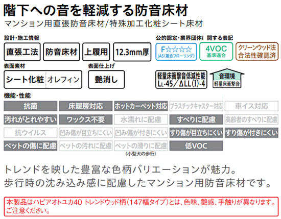 床材本舗ショップフロア 直貼用 お取寄せ商品 ダイケン ハピアオトユカ