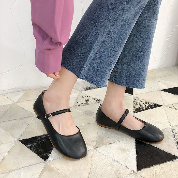 パンプス ローヒール ぺたんこ ストラップ フラットシューズ 旅行 通勤