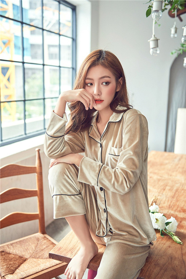 ルームウェア 長袖 上下セット レディース パジャマ ベロア やわらか