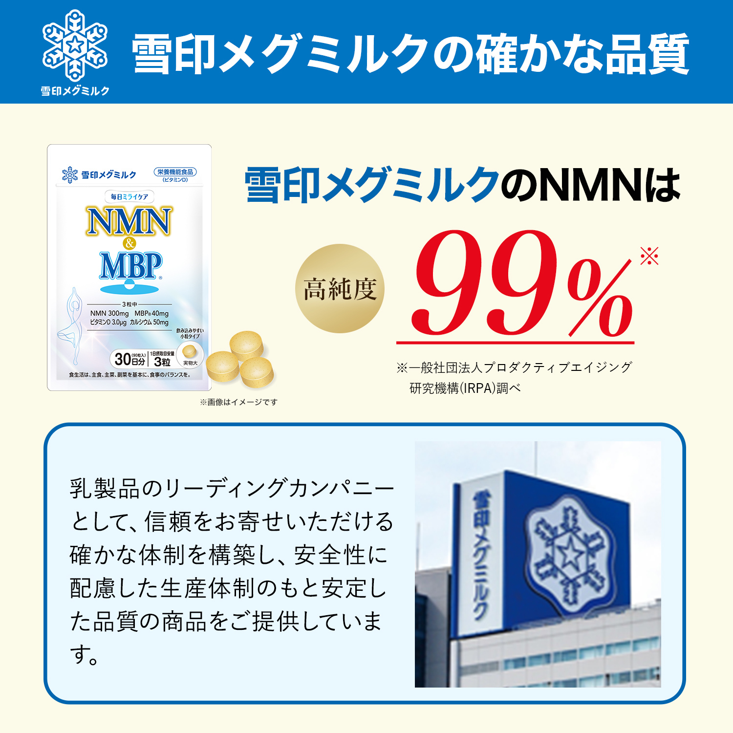 雪印メグミルク 雪印 メグミルク 公式 毎日ミライケア NMN & MBP (R