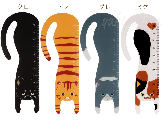 猫型 ぶらさがりにゃんこ しおり定規 ブックマーカー ルーラー 栞