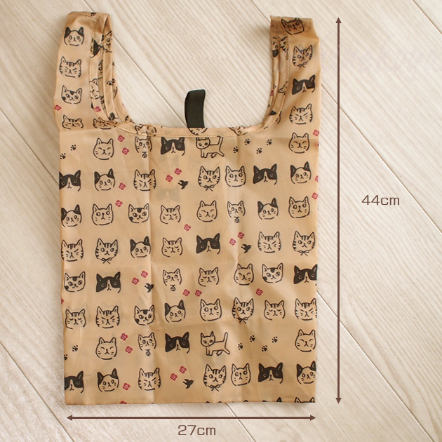 猫 コンビニバッグ エコバッグ 折りたたみ マチ広 のあぷらす レジ袋型