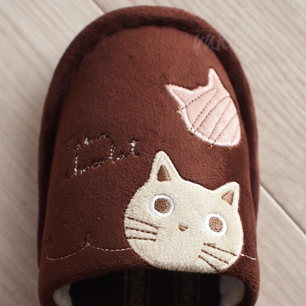 ネコ柄 スリッパ 秋冬用 ショコラたまスリッパ 黒猫たまちゃん ネコ柄 スリッパ 秋冬用 ショコラたまスリッパ 黒猫たまちゃん