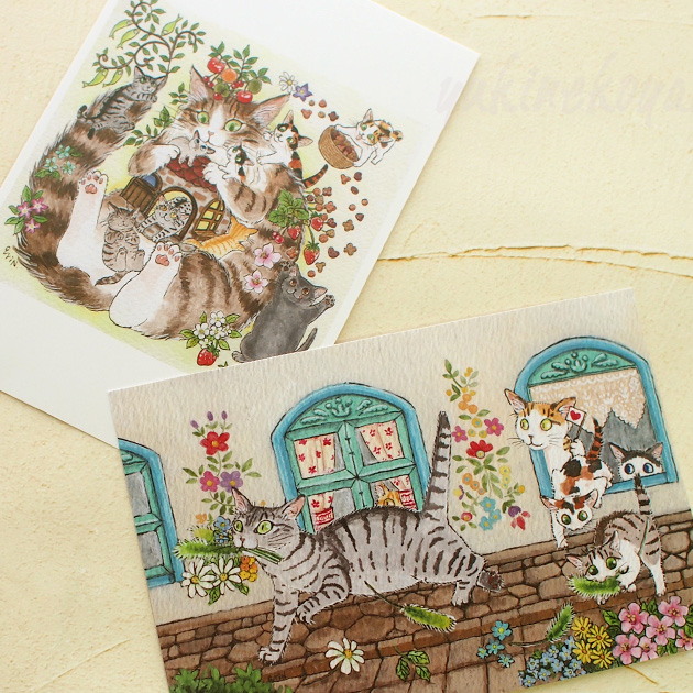 猫のポストカード Cat Chips キャットチップス ポストカード 吉沢深雪