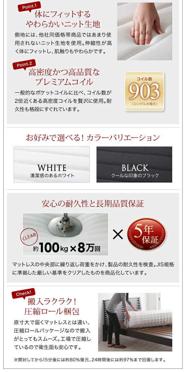 【新品 未使用 日本製】 モダンデザインローベッド プレミアムボンネルコイルマットレス付き ナローステージ ダブル フレーム幅160 組立設置付 【YWU1643445135】(60093円)