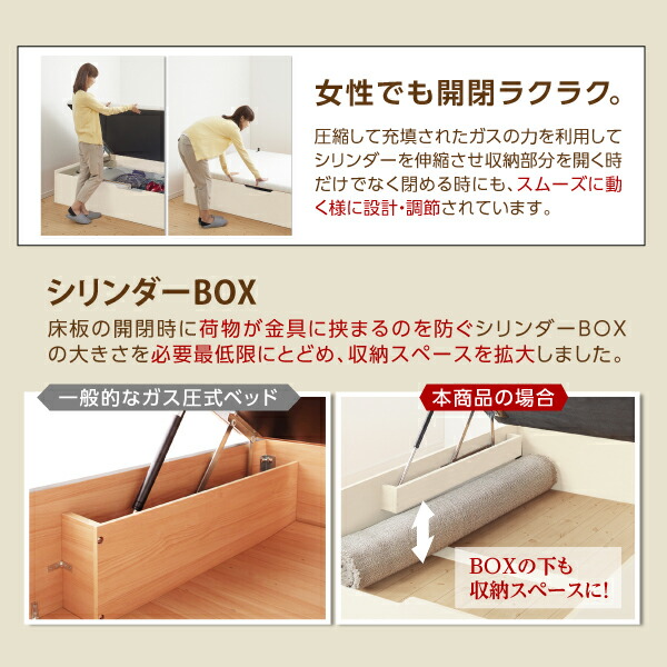 お買い得！ 収納付きベッド シングルベッド セミダブルベッド 収納 収納付き 収納ベッド 大容量 収納ボックス 布団 ベッドフレームのみ チェスト収納 シングル 組立設置付 【L1607200801】(58768円)