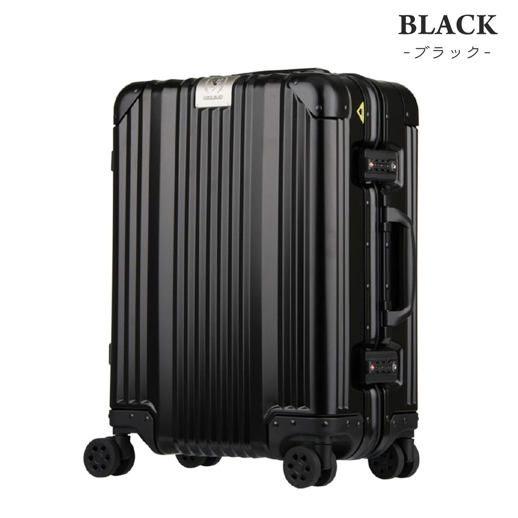 ブラックアルミニウムキャリーケース スーツケース 36L Sサイズ 機内持ち込み キャリーケース メンズ