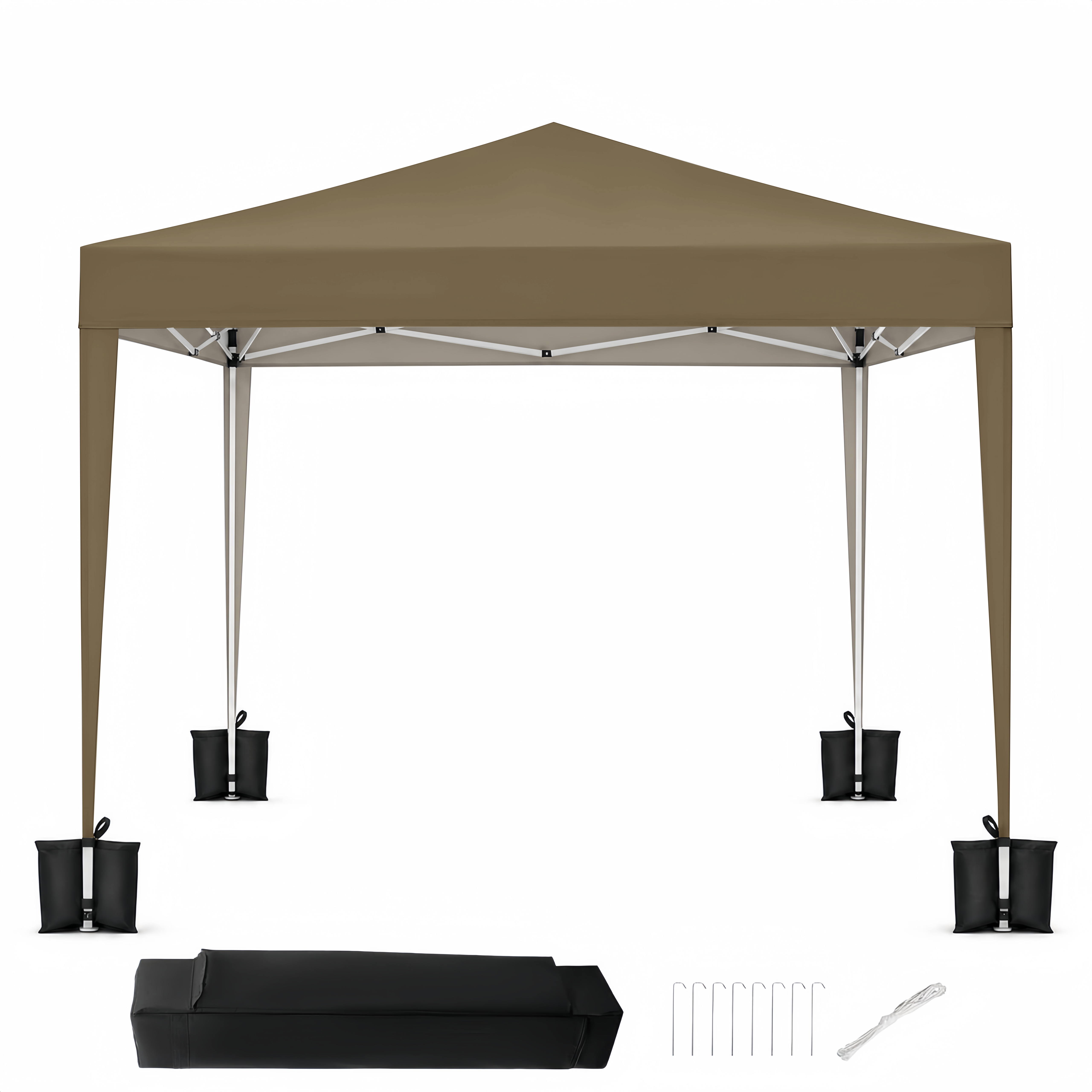 ワンタッチタープテント 3×3m キャノピーポール 3段階高さ調節 UV
