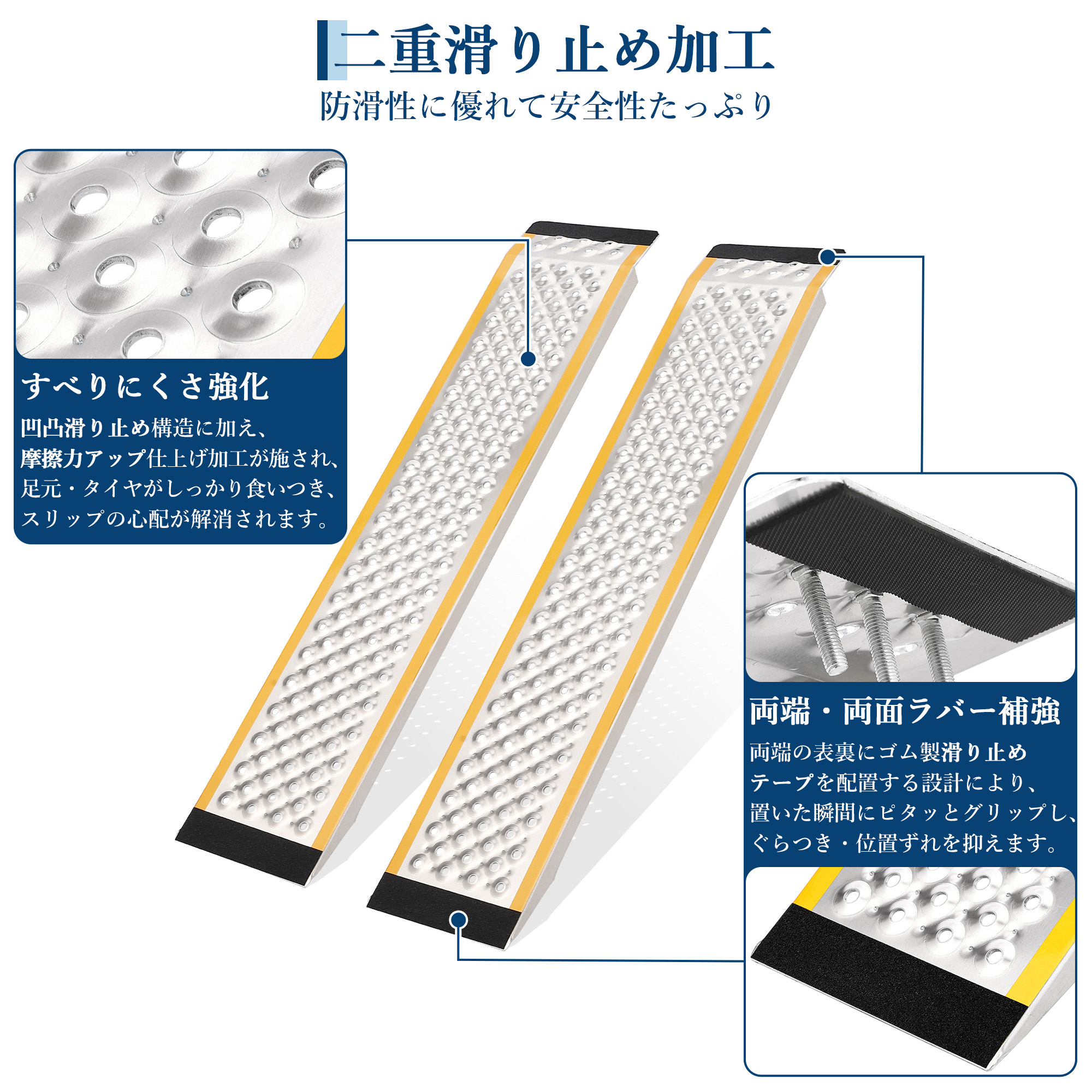 車椅子 スロープ アルミ製 2本セット 段差 ...の詳細画像2