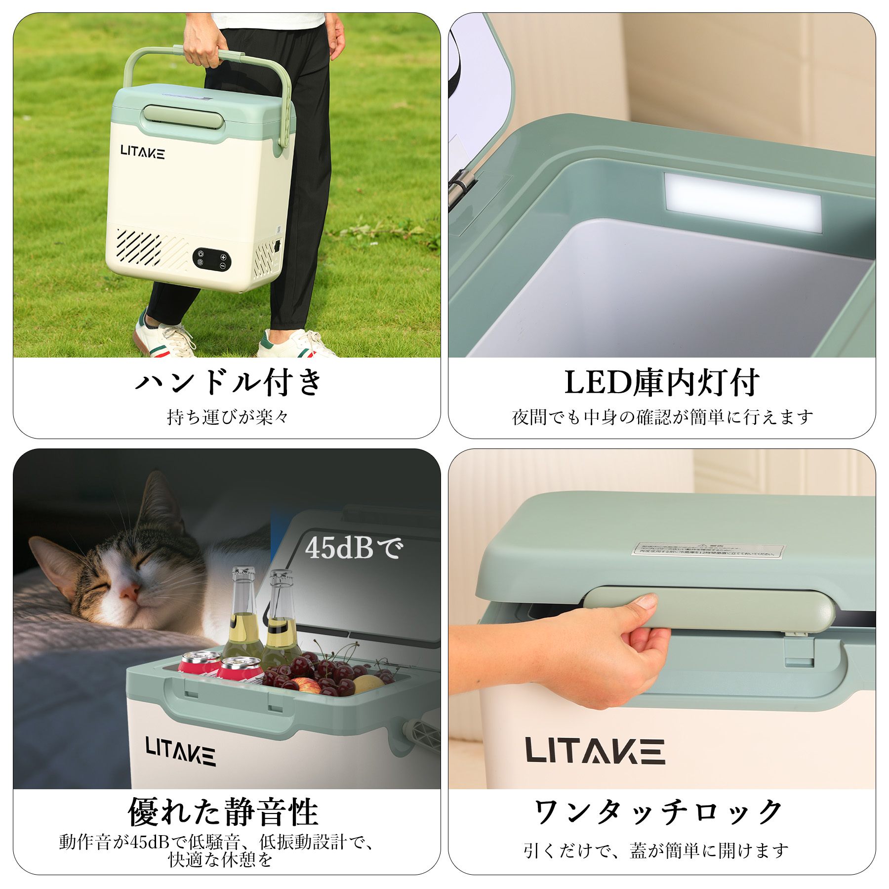 車載冷蔵庫 18L -20℃〜20℃ バッテリー内蔵可能 4Way電源対応 急速冷凍