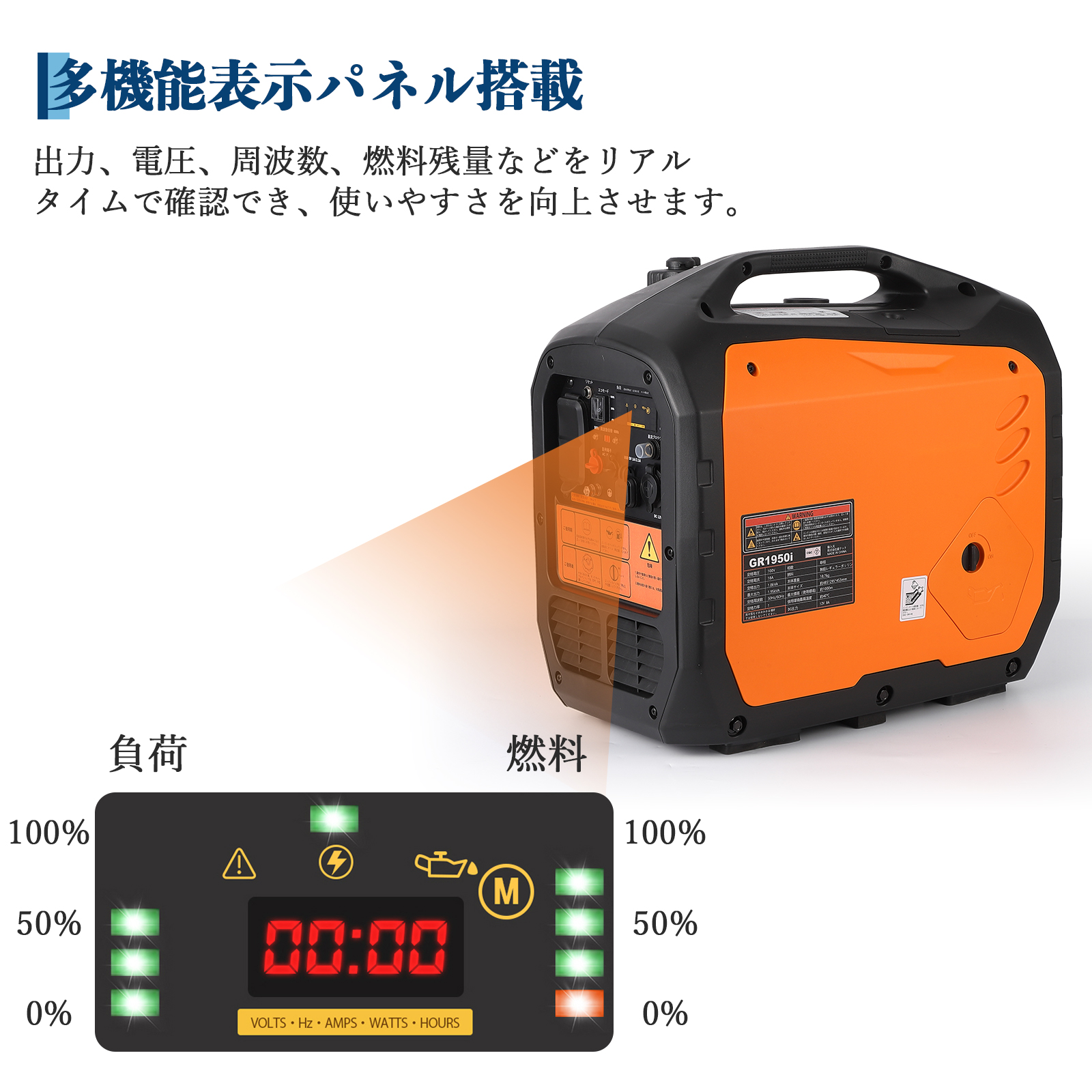 新登場お試し価格 発電機 インバーター ガソリン 定格出力1.8kvA 最大