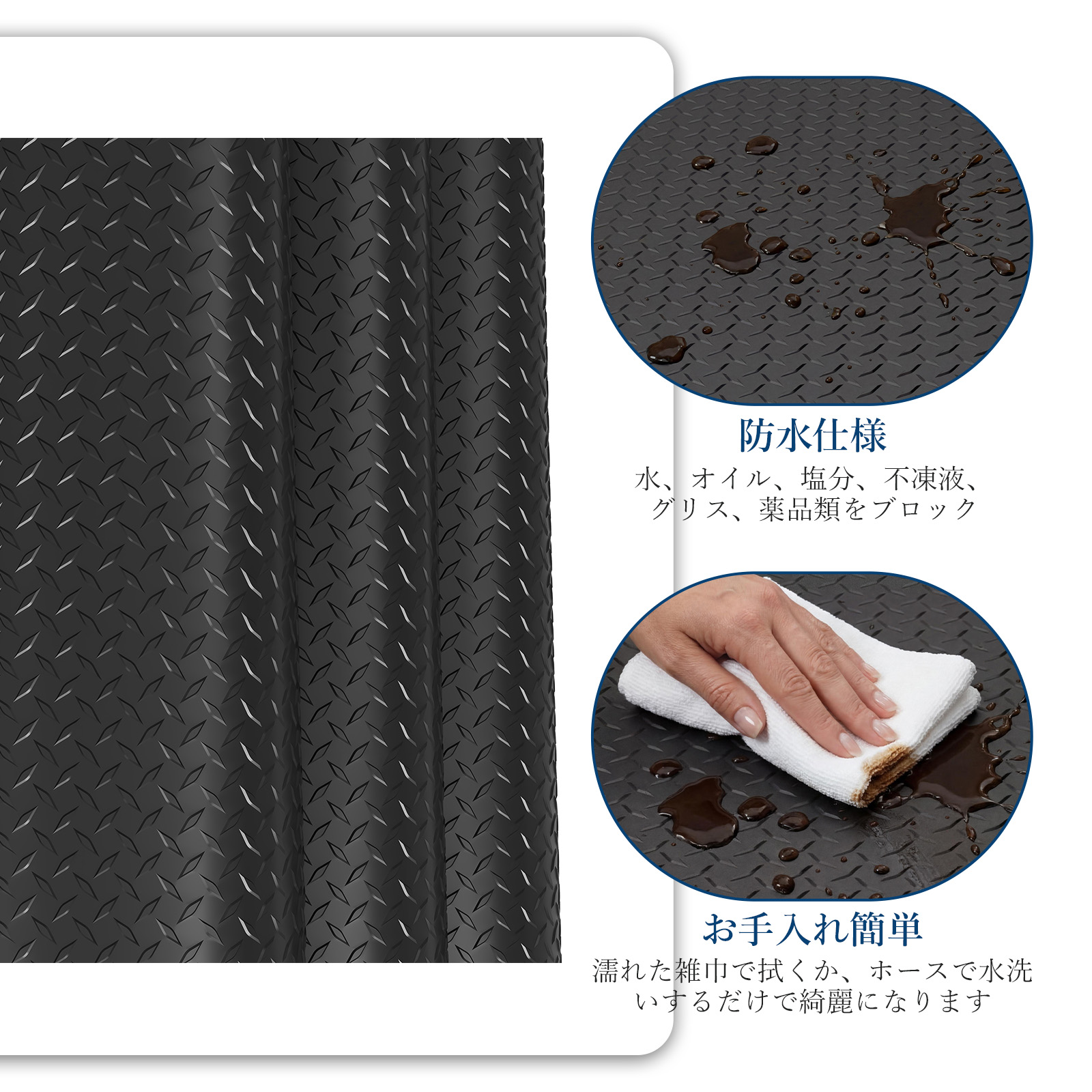ガレージマット 屋外 3mm ゴムマット 床 バイク 幅1m 長さ2m 長さ5m