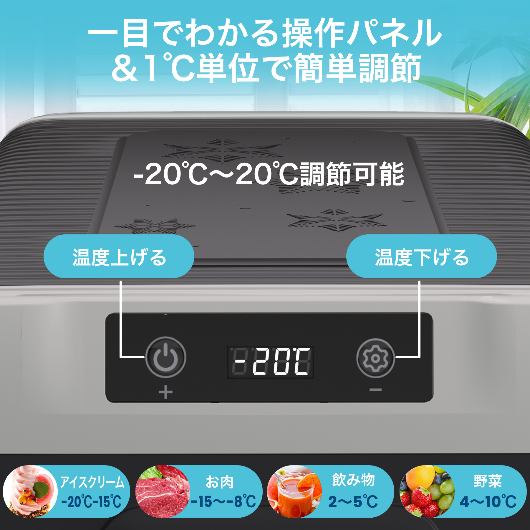 車載冷蔵庫 18L ポータブル冷蔵庫 急速冷凍 -20℃〜20℃ 45W省エネ 静音 3WAY電源対応 DC12V/24V AC100V 車載冷蔵冷凍庫 車載家庭両用 トラック 車中泊の画像