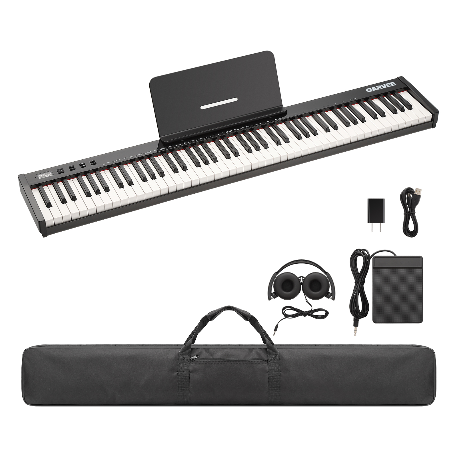 電子ピアノ 88鍵盤 ピアノタッチ 充電可能 軽量 電子キーボード MIDI