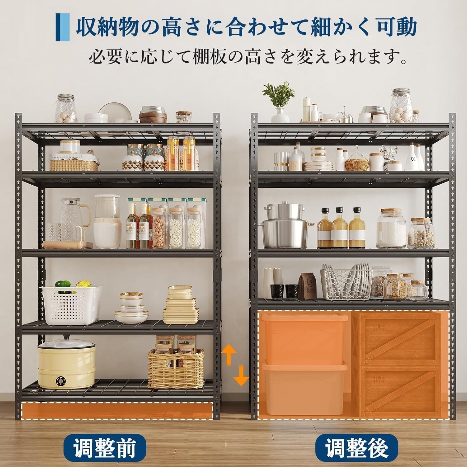 スチールラック メッシュラック 5段 総耐荷重900kg 約幅90×奥行40×高さ
