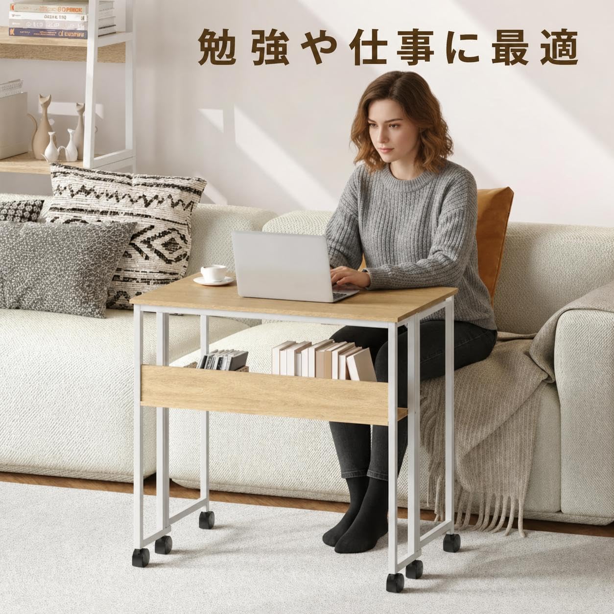 折りたたみデスク パソコンデスク 幅80×奥行50×高さ75cm 省スペース