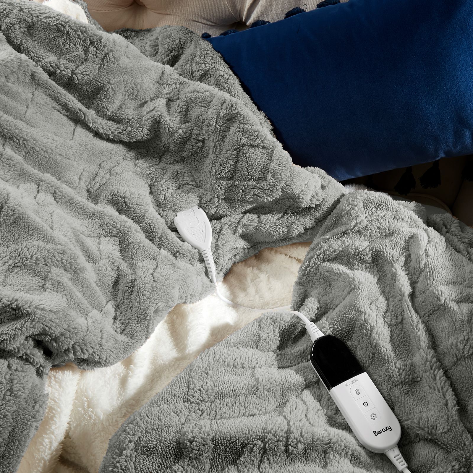 PSE認証済 電気毛布 掛け敷き 敷き毛布 ミルクシルク素材 188*130cm