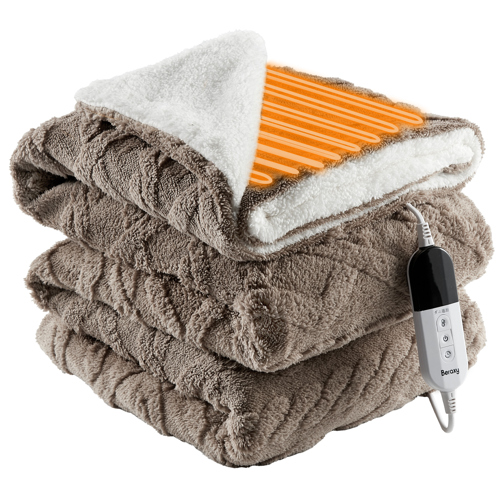 PSE認証済 電気毛布 掛け敷き 敷き毛布 ミルクシルク素材 188*130cm