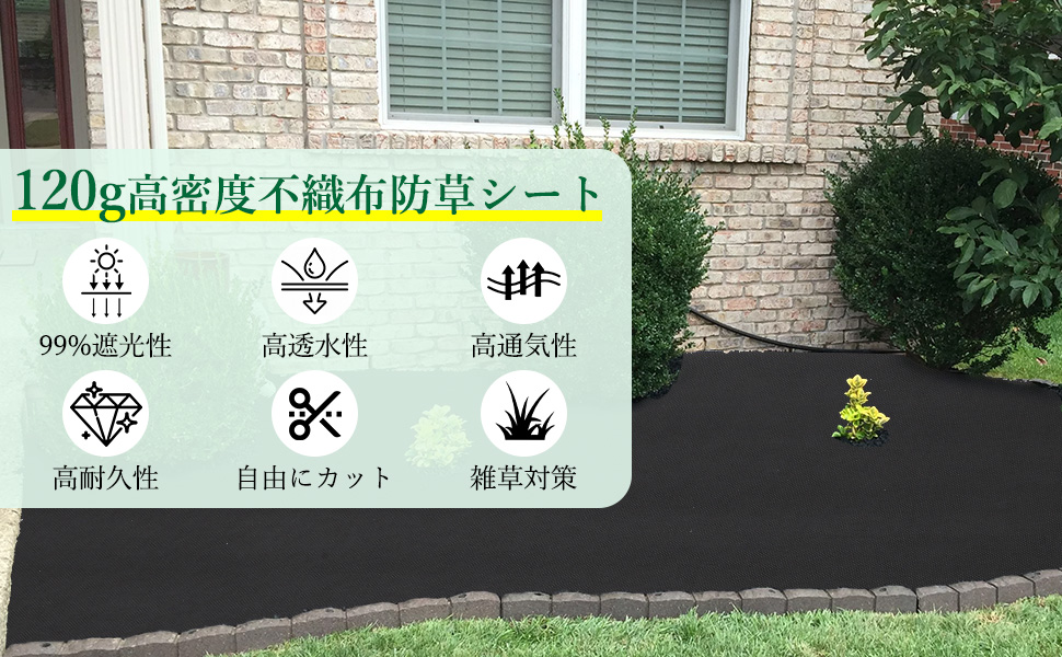 防草シート1m×50m 高耐久 高密度 雑草対策 透水性良好 除草シート2セット 防草シート 1×50m 除草シート 雑草防止シート ぼうそうシート 高密度