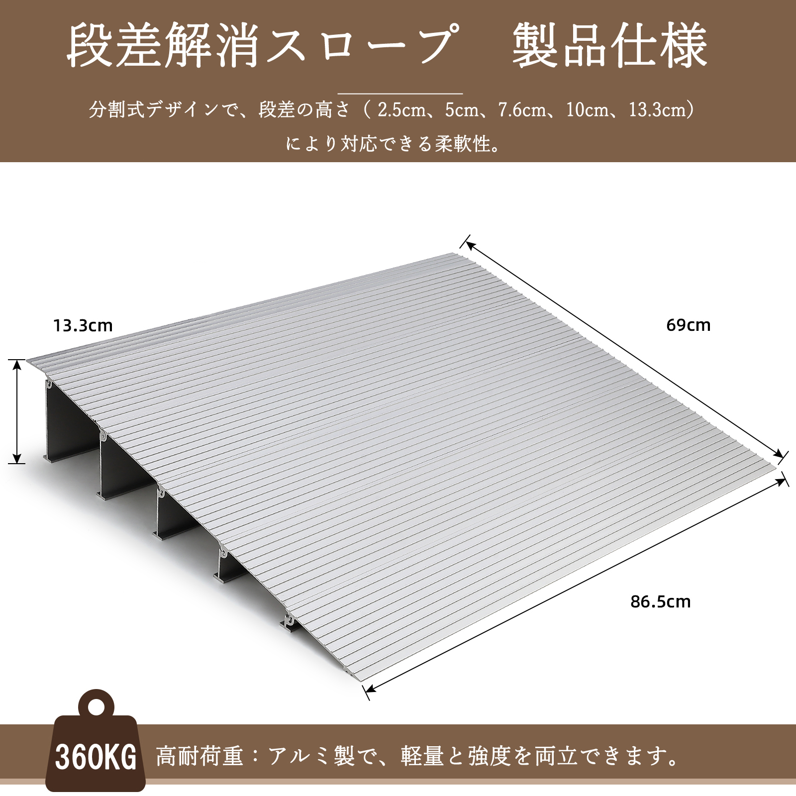 段差プレート スロープ 分割式 5cm 10cm 13cm 15cm 段差スロープ 段差 段差プレート スロープ 分割式 5cm 10cm 13cm 15cm 段差スロープ 段差