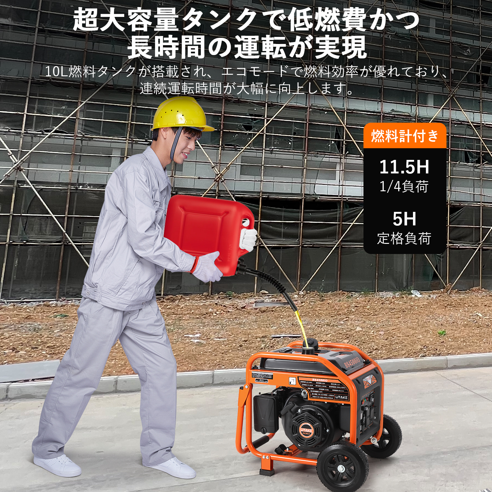 スタンダード 3500W インバーター 発電機 正弦波 オープン ガソリン