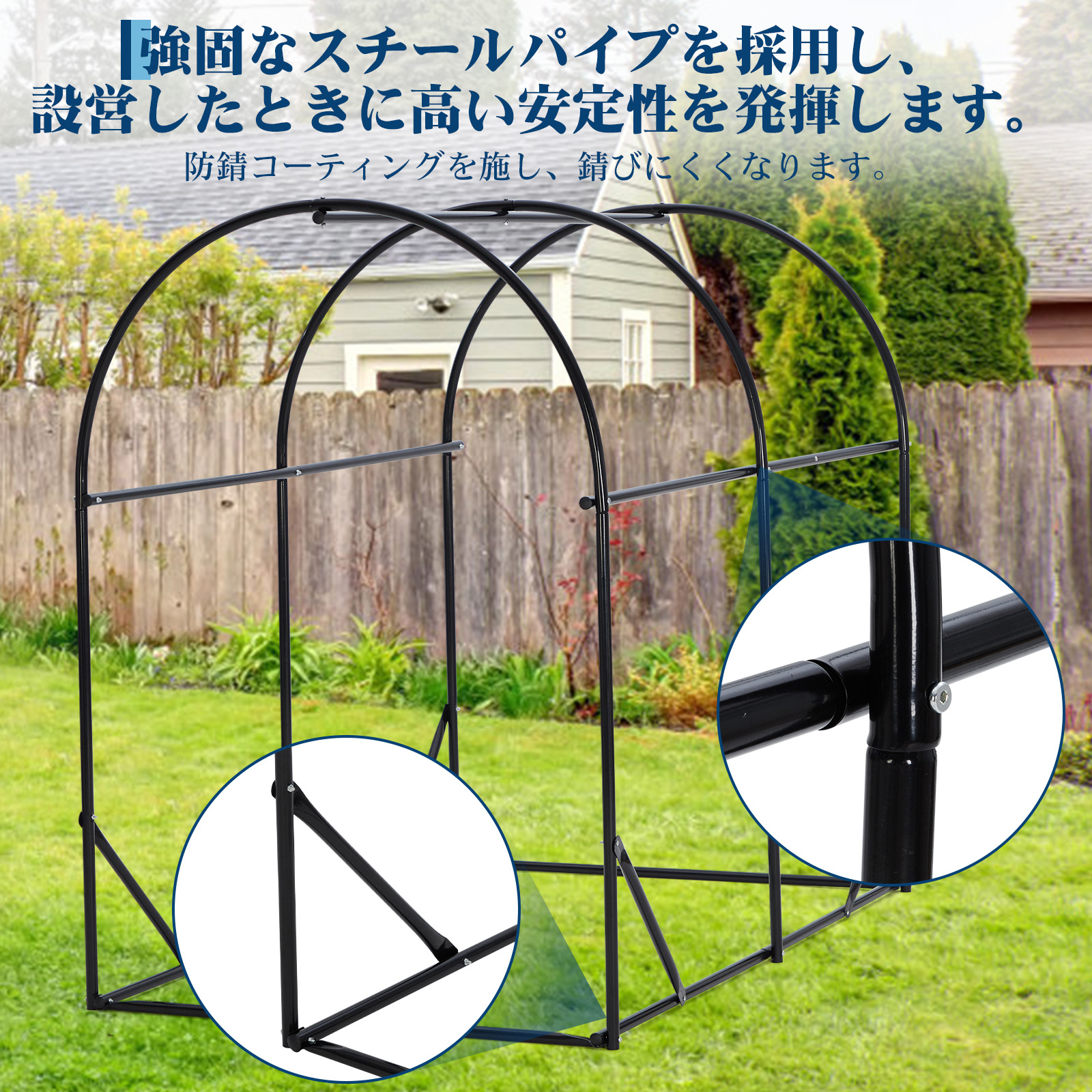 サイクルハウス サイクルポート 2台用 3台用 5台用 ガレージ 物置