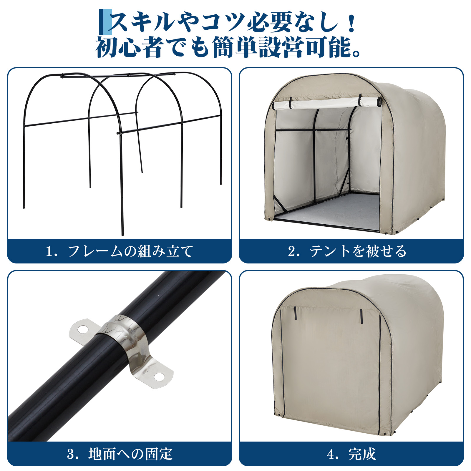 爆買 サイクルハウス サイクルポート 2台用 3台用 5台用 ガレージ 物置