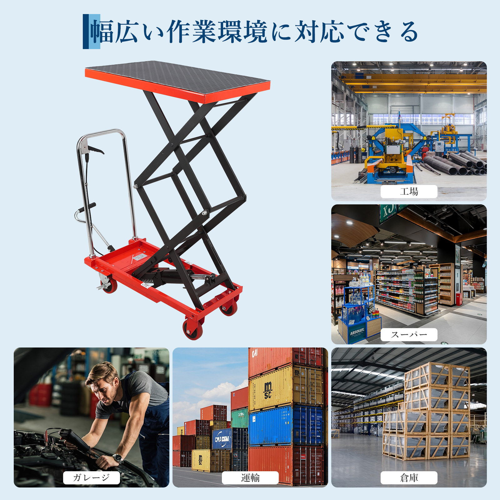 C1*421[ご来店頂ける方限定]油圧式昇降テーブル 油圧式昇降台車 耐荷重約150kg 高揚程型 リフトアップ 29cm-127cm 油圧