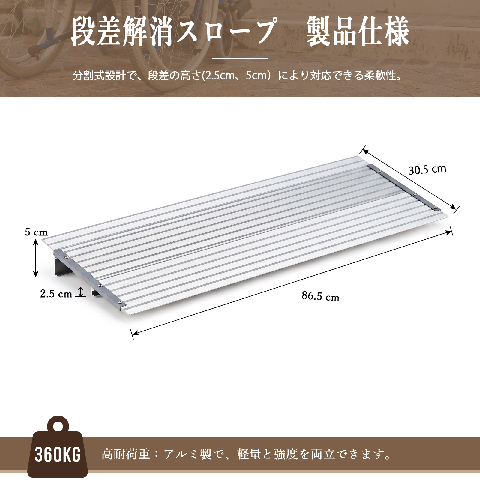 段差プレート 13cm スロープ 分割式 5cm 10cm 15cm 段差スロープ 段差