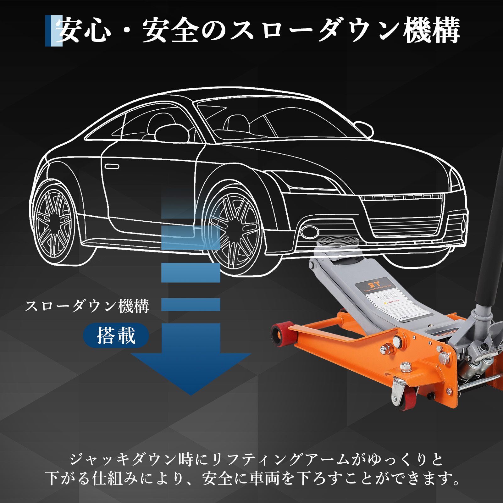 新登場お試し価格 ジャッキ ガレージジャッキ 3t 低床 フロアジャッキ