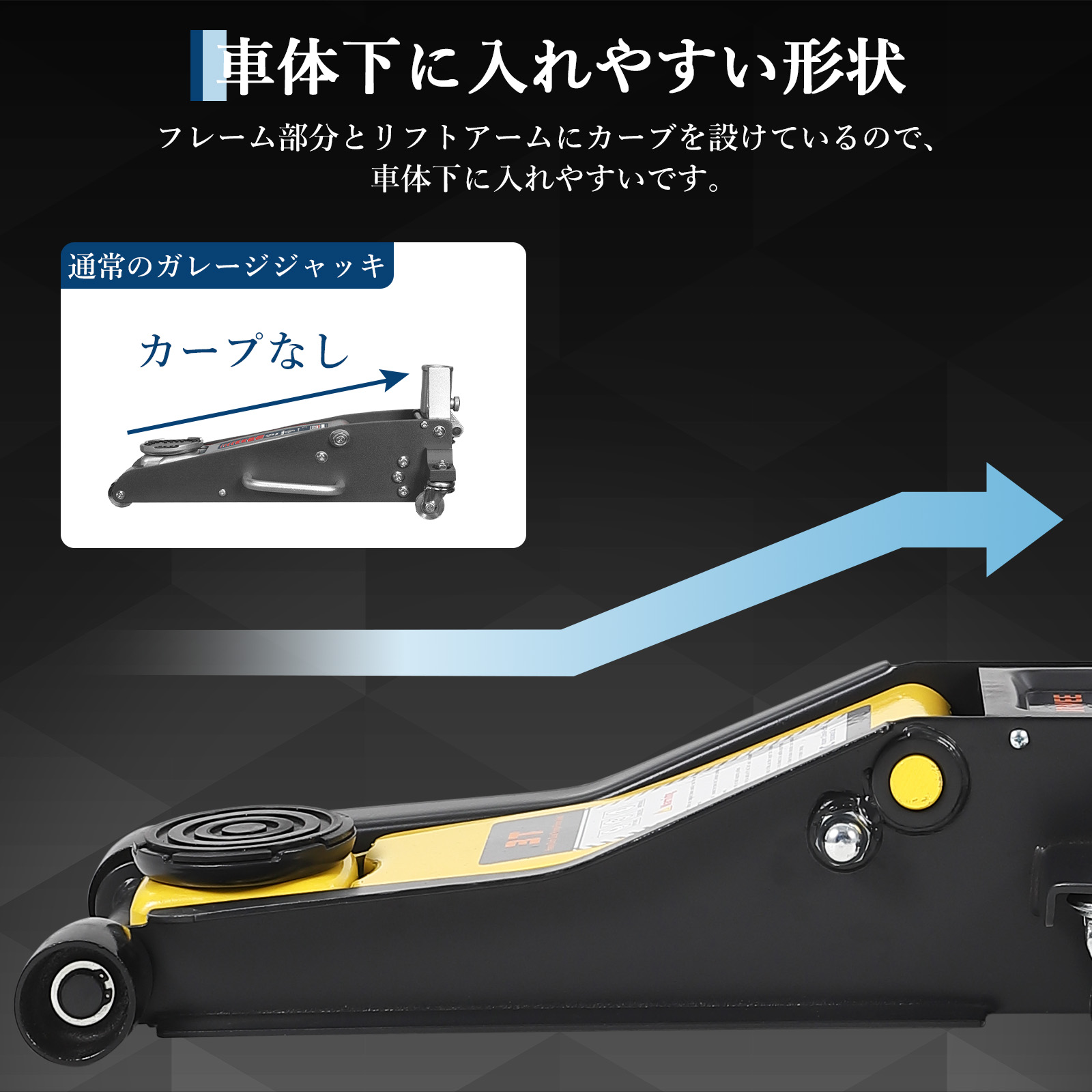 ガレージ3tジャッキ ジャッキ ガレージジャッキ 3t 低床 フロアジャッキ 油圧式 低床