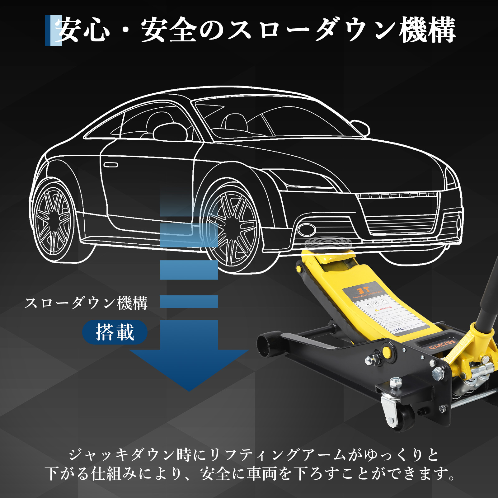 新登場お試し価格 ジャッキ ガレージジャッキ 3t 低床 フロアジャッキ
