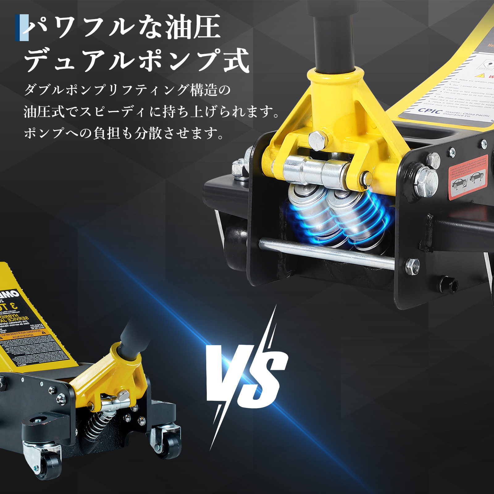 ジャッキ ガレージジャッキ 3t 低床 フロアジャッキ 油圧式 低床