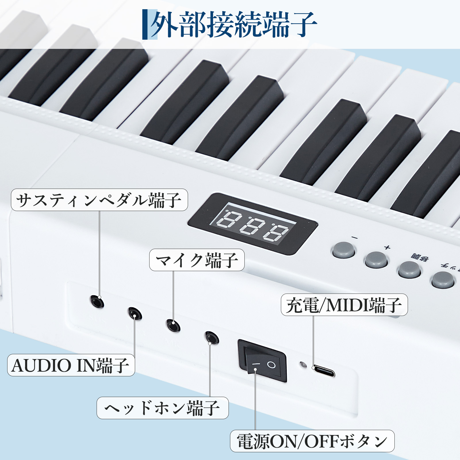 電子ピアノ 折りたたみ 61鍵盤 日本語操作ボタン キーボード ピアノ