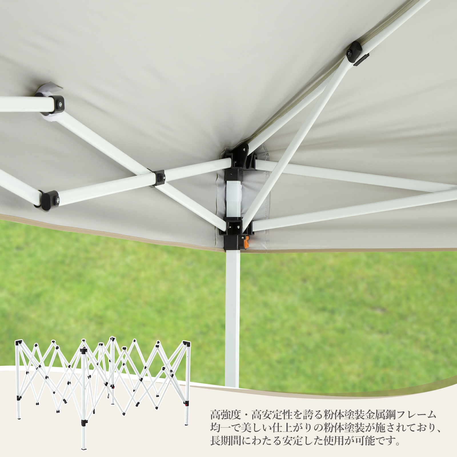 ワンタッチタープテント 3mx3m 蚊帳テント 3段階調節 UVカット 日よけ