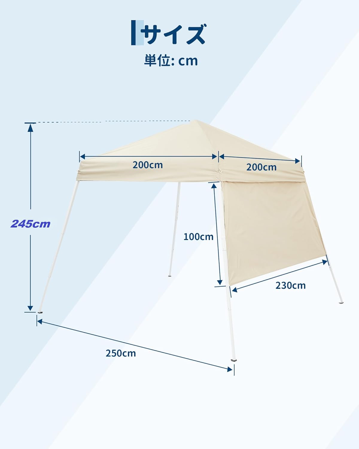 ワンタッチ タープテント 簡単折り畳み 2.5x2.5m/2x2m 3-4人用 3つ折り 