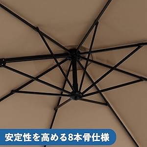 パラソル ガーデンパラソル 200cm 大型 ハンギングパラソル 風に強い