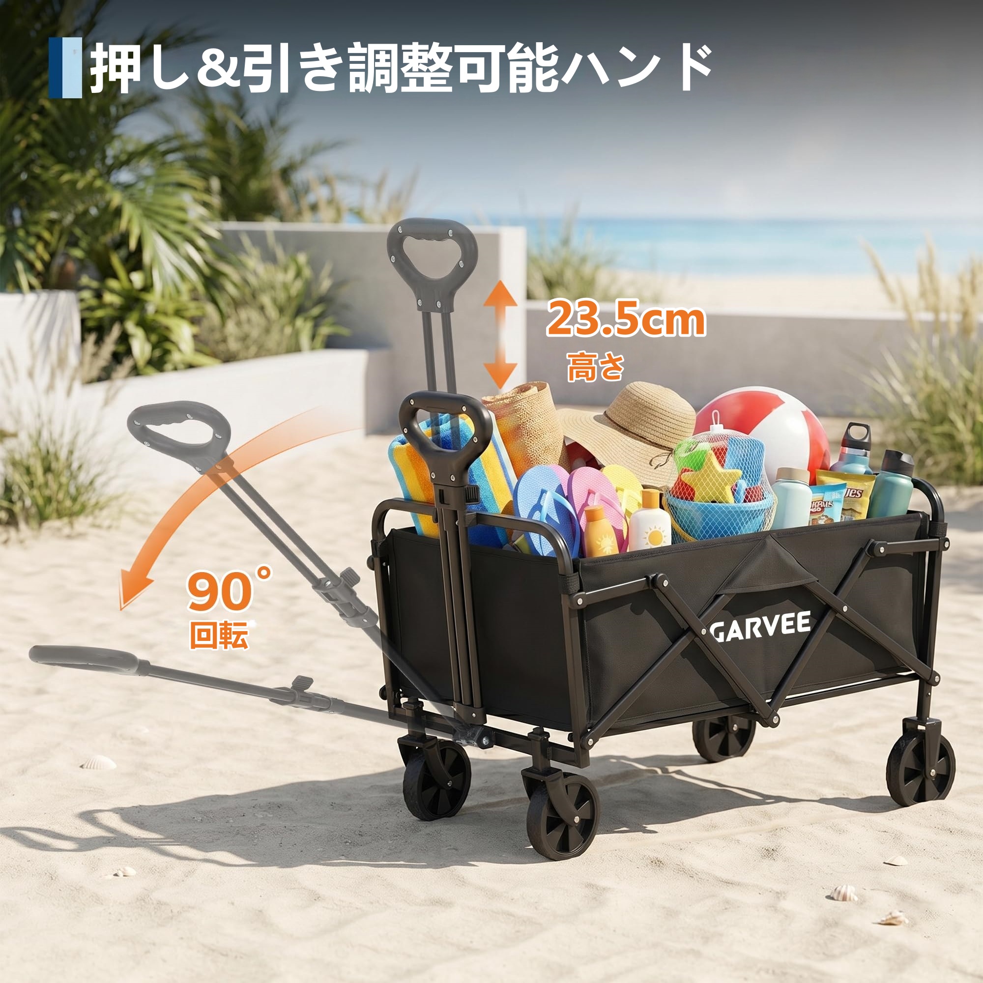 キャリーワゴン 超コンパクト自立収納 80kg高耐荷重 ワンタッチ展開