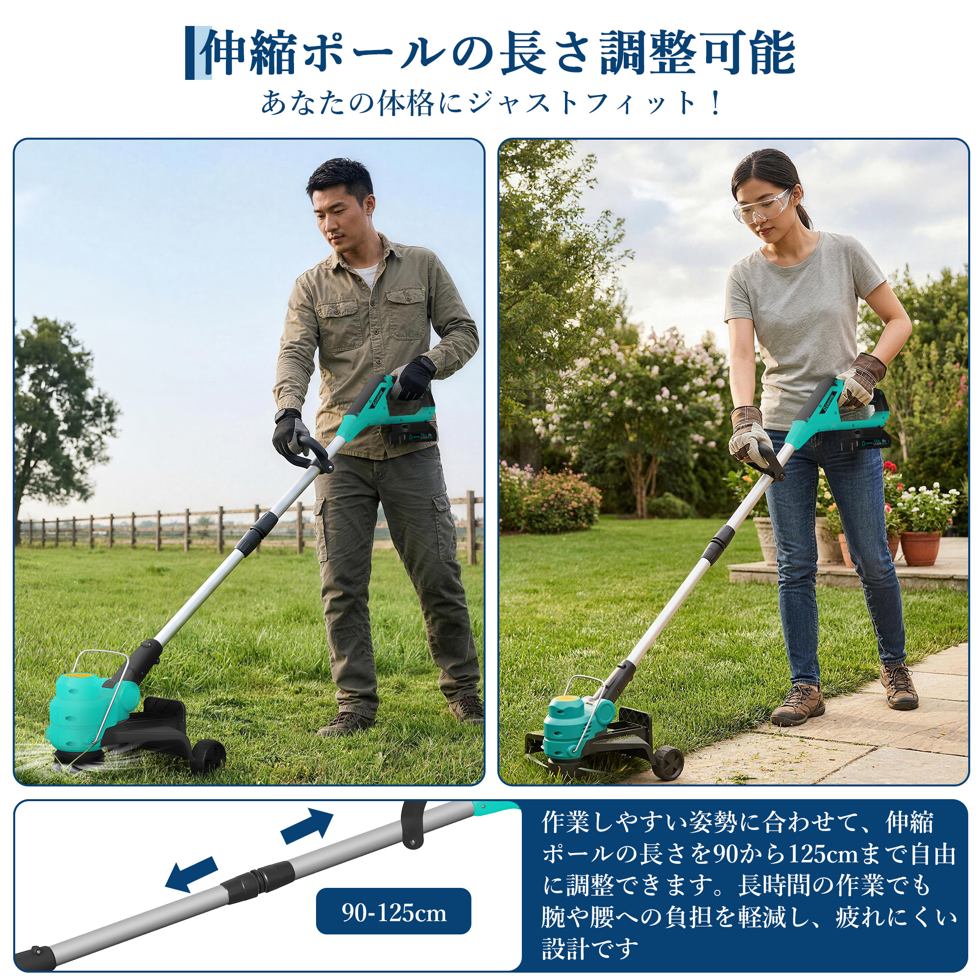 バッテリー*2個付き 草刈り機 充電式 コードレス ナイロンコード