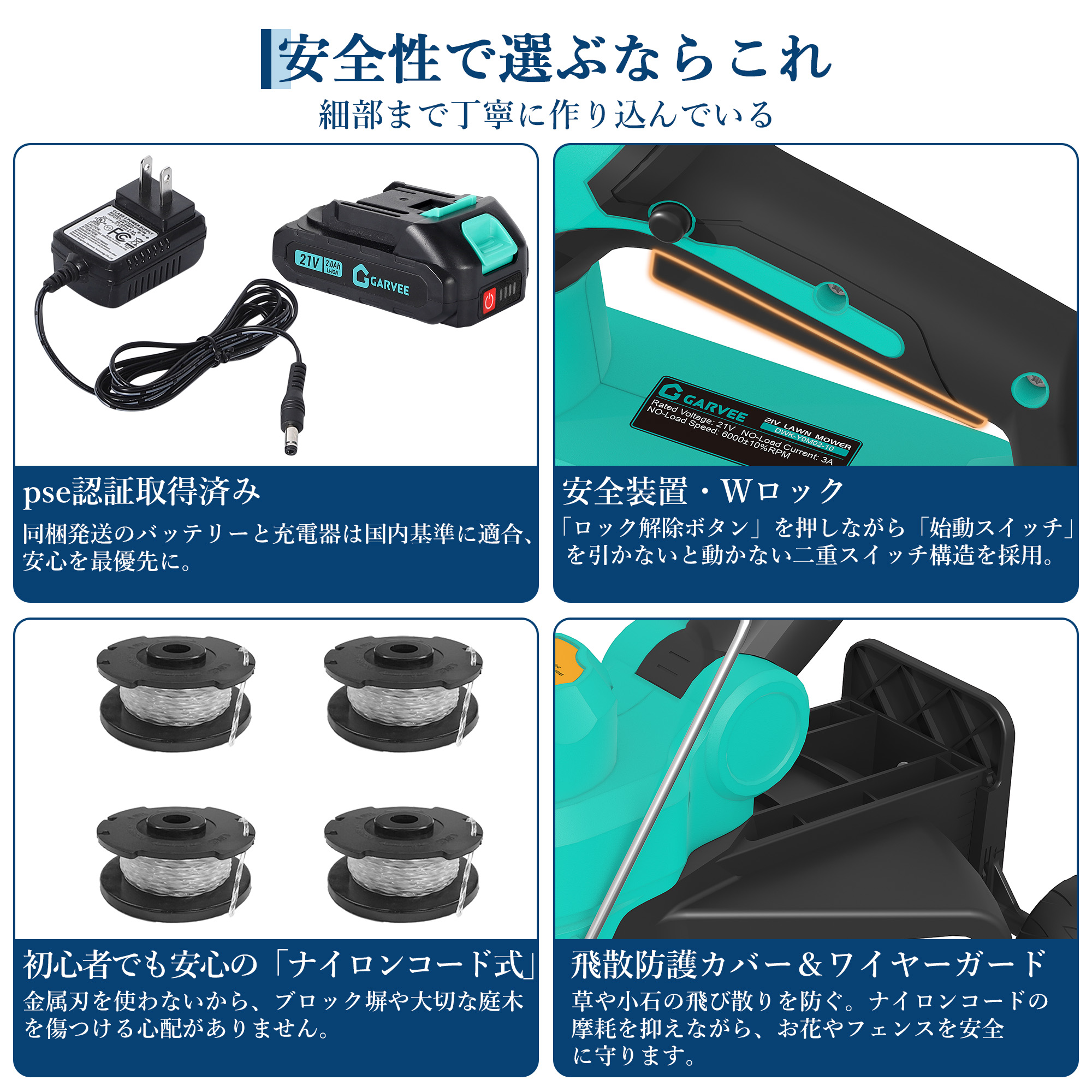バッテリー*2個付き 草刈り機 充電式 コードレス ナイロンコード