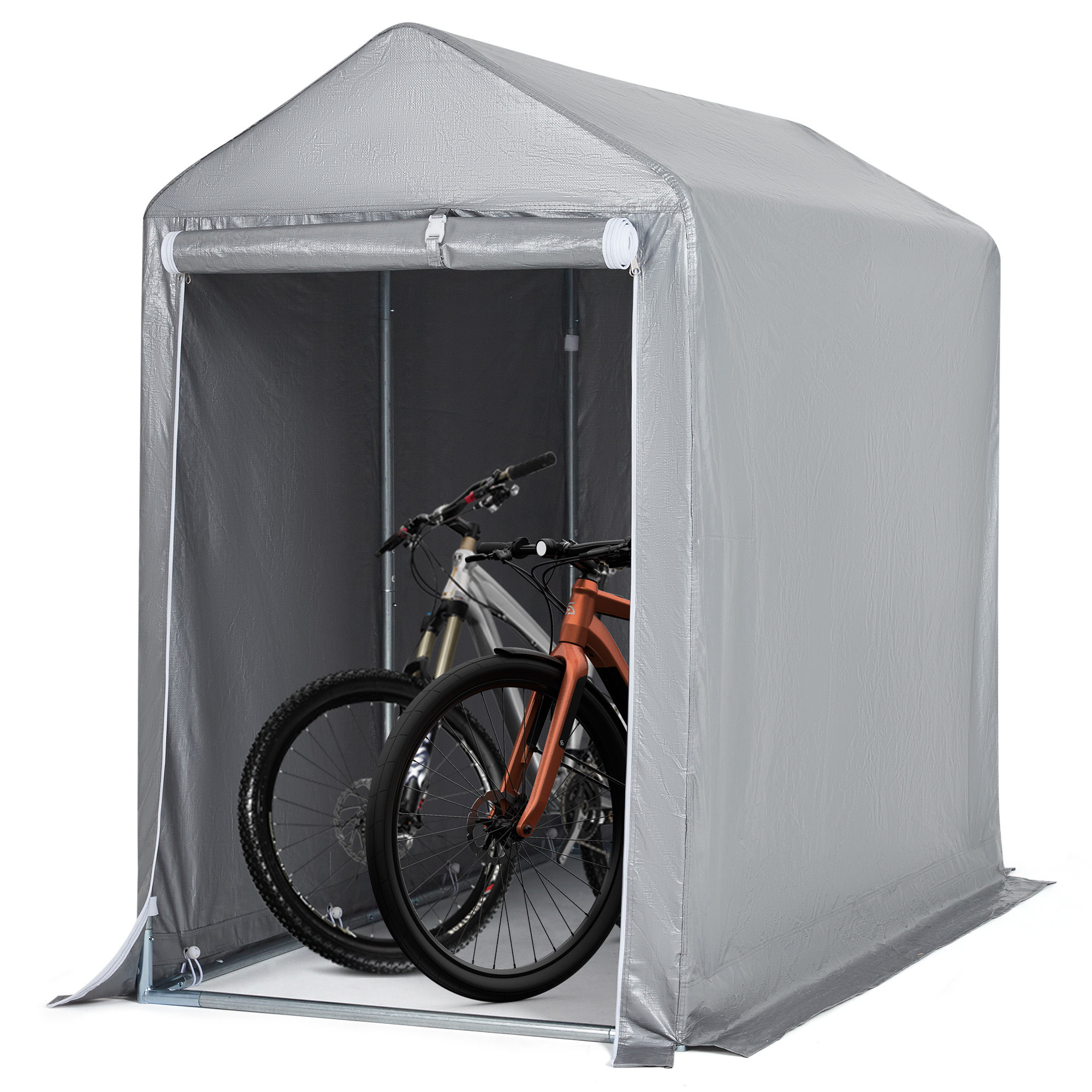 防水サイクルハウス 94cm (1~2台用) サイクルハウス 1-2台収納 完全防水 ポリエチレン生地 超厚鋼管 通気